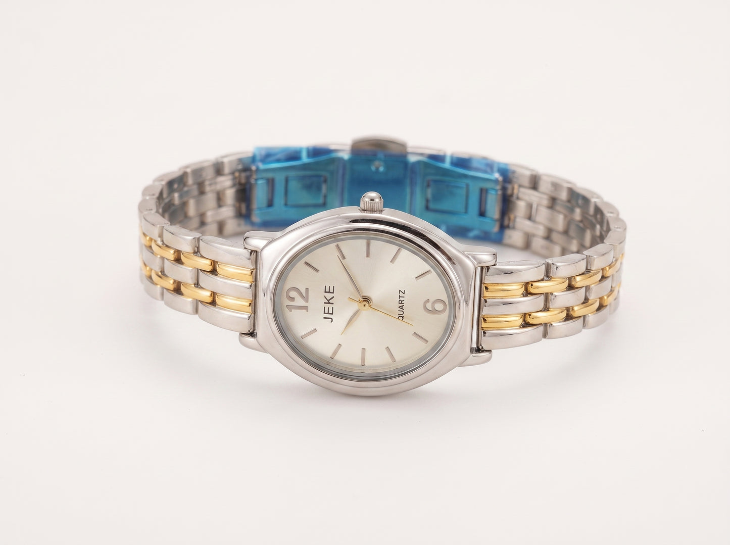 Women's Classic Oval Face Analog Watch - Two-Tone Quartz