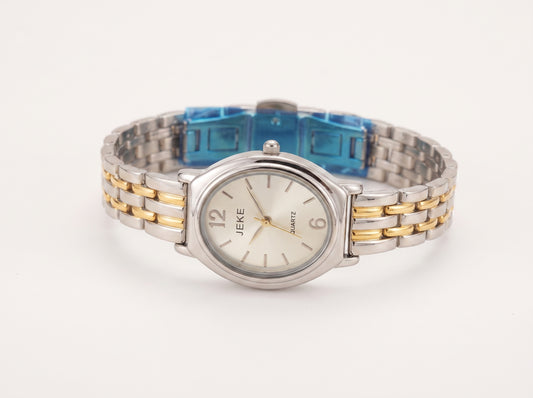 Women's Classic Oval Face Analog Watch - Two-Tone Quartz