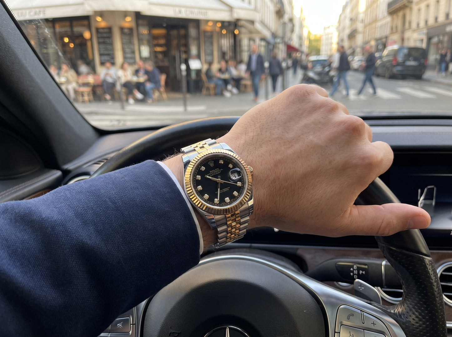    Datejust Two-Tone Watch – Black Diamond Dial