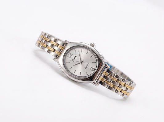 Women's Classic Oval Face Analog Watch - Two-Tone Quartz