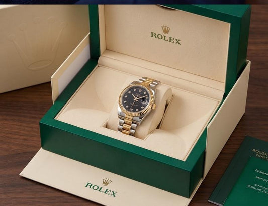    Datejust Two-Tone Watch – Black Diamond Dial