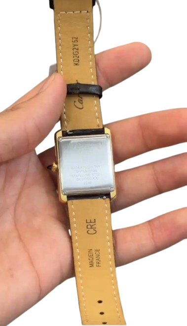 Classic Vintage Tank Gold Watch – Black Minimalist Dial