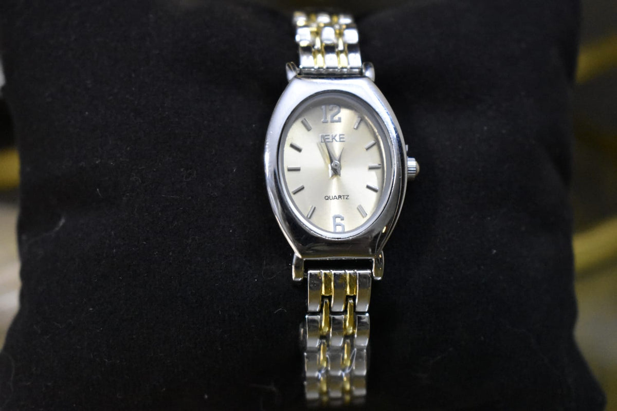 Women's Classic Oval Face Analog Watch - Two-Tone Quartz