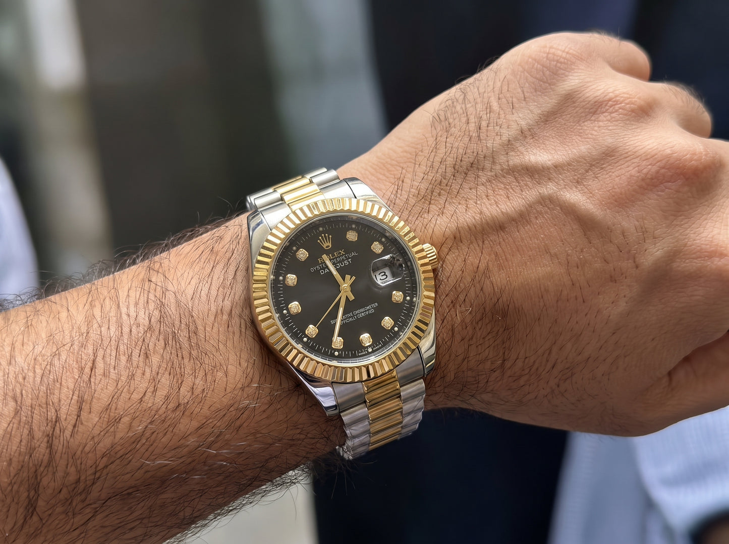    Datejust Two-Tone Watch – Black Diamond Dial